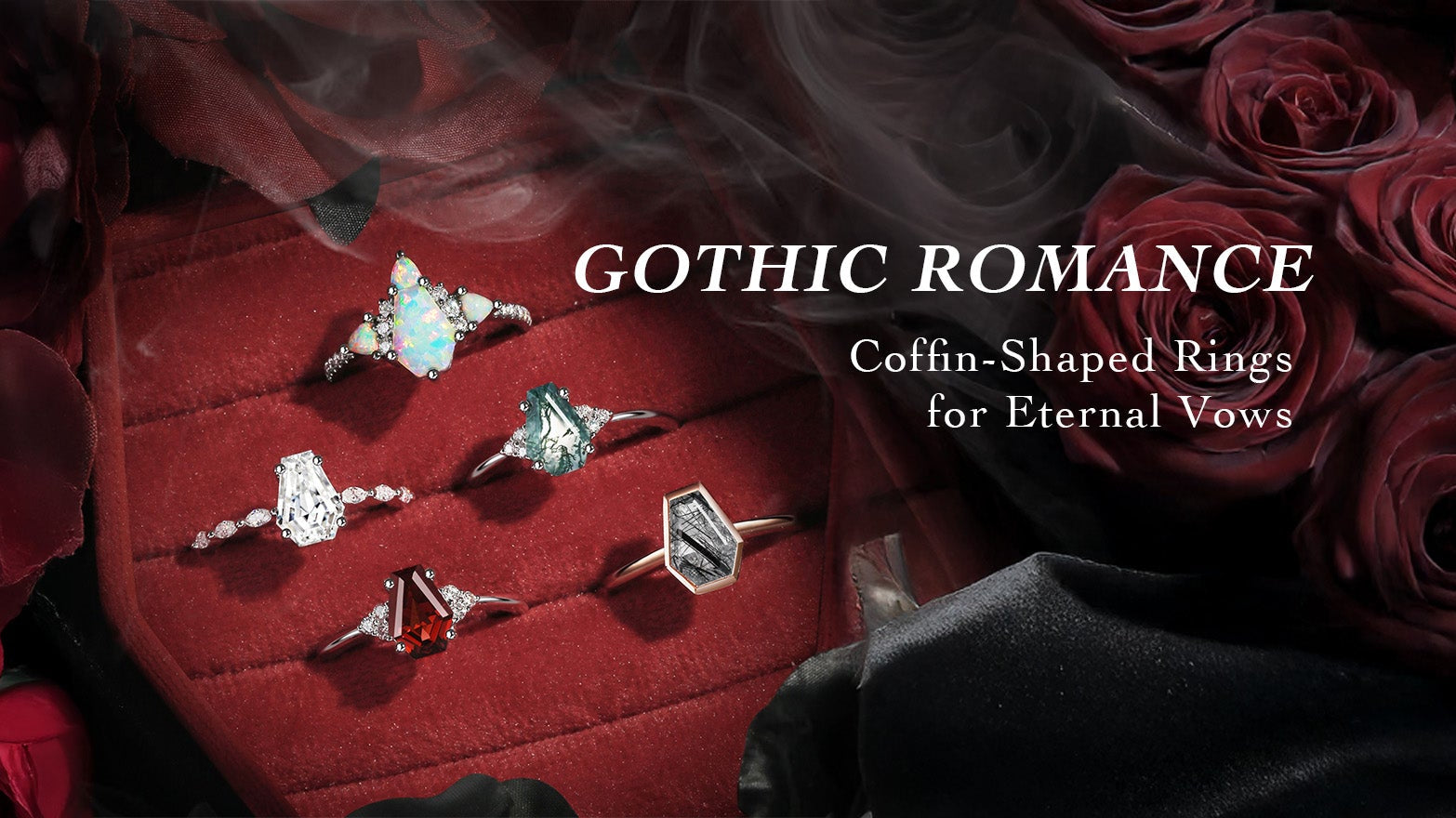 Gothic Romance: Coffin-Shaped Rings for Eternal Vows