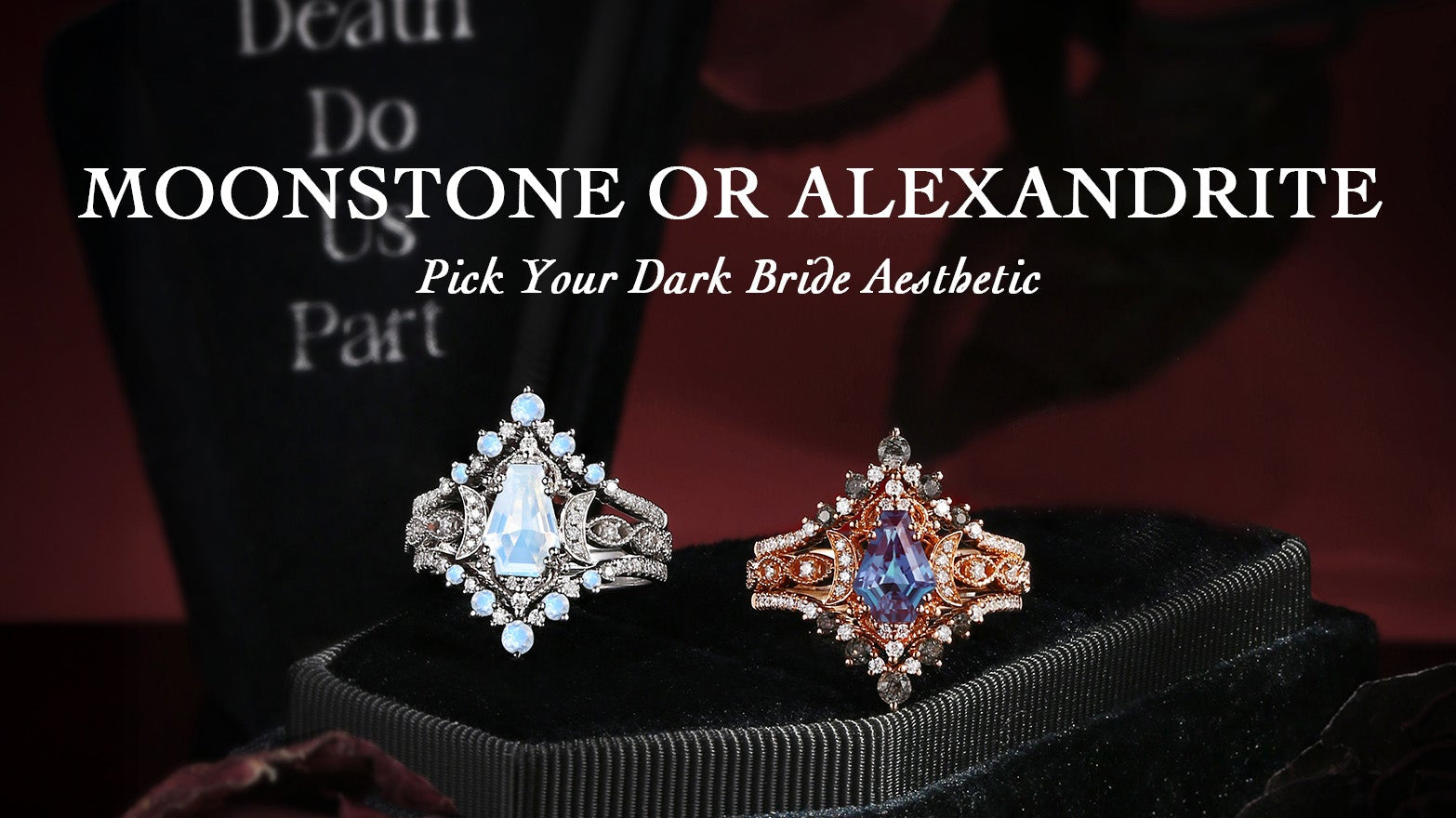 Moonstone or Alexandrite? Pick Your Dark Bride Aesthetic