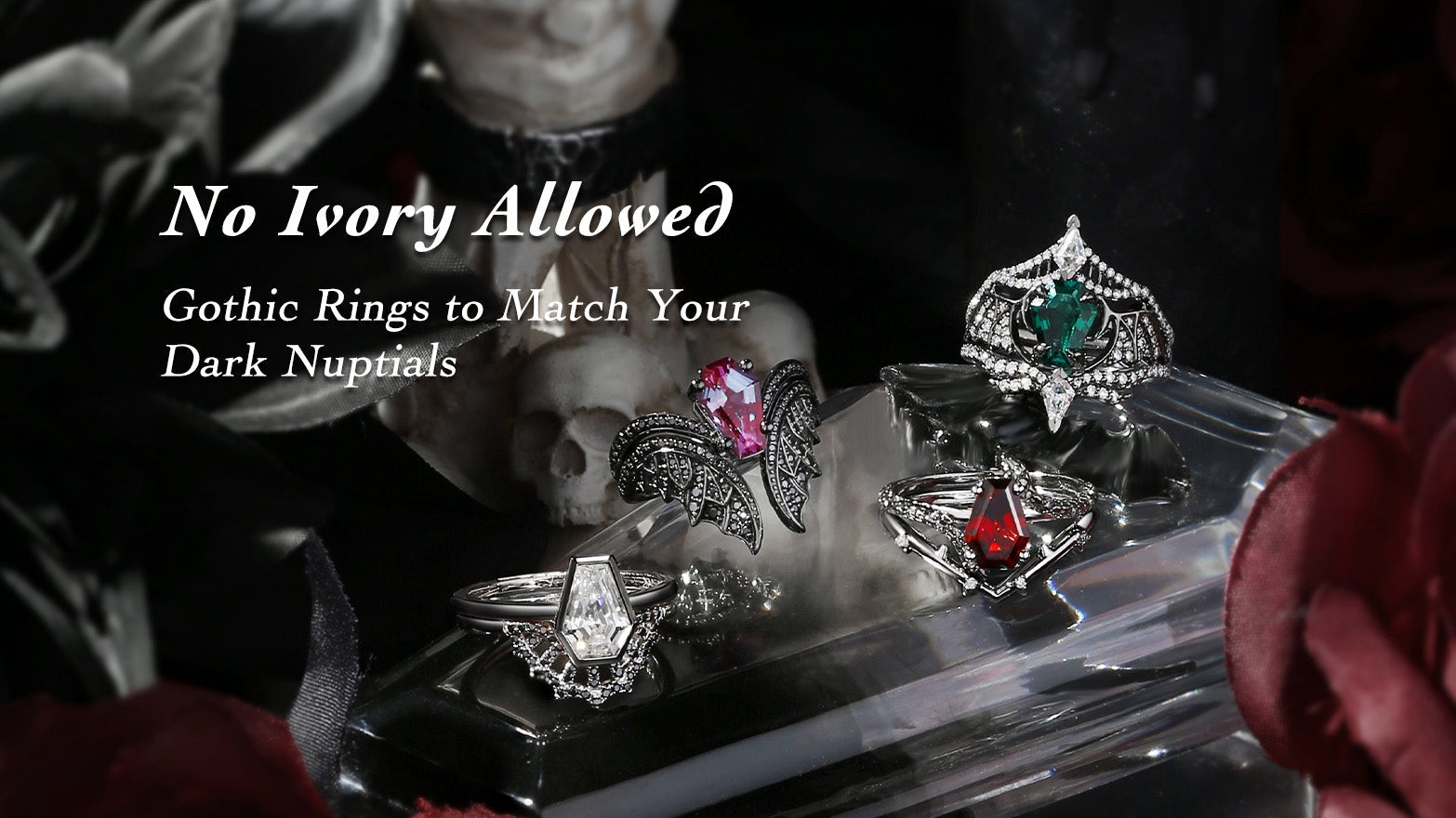 No Ivory Allowed: Gothic Rings to Match Your Dark Nuptials