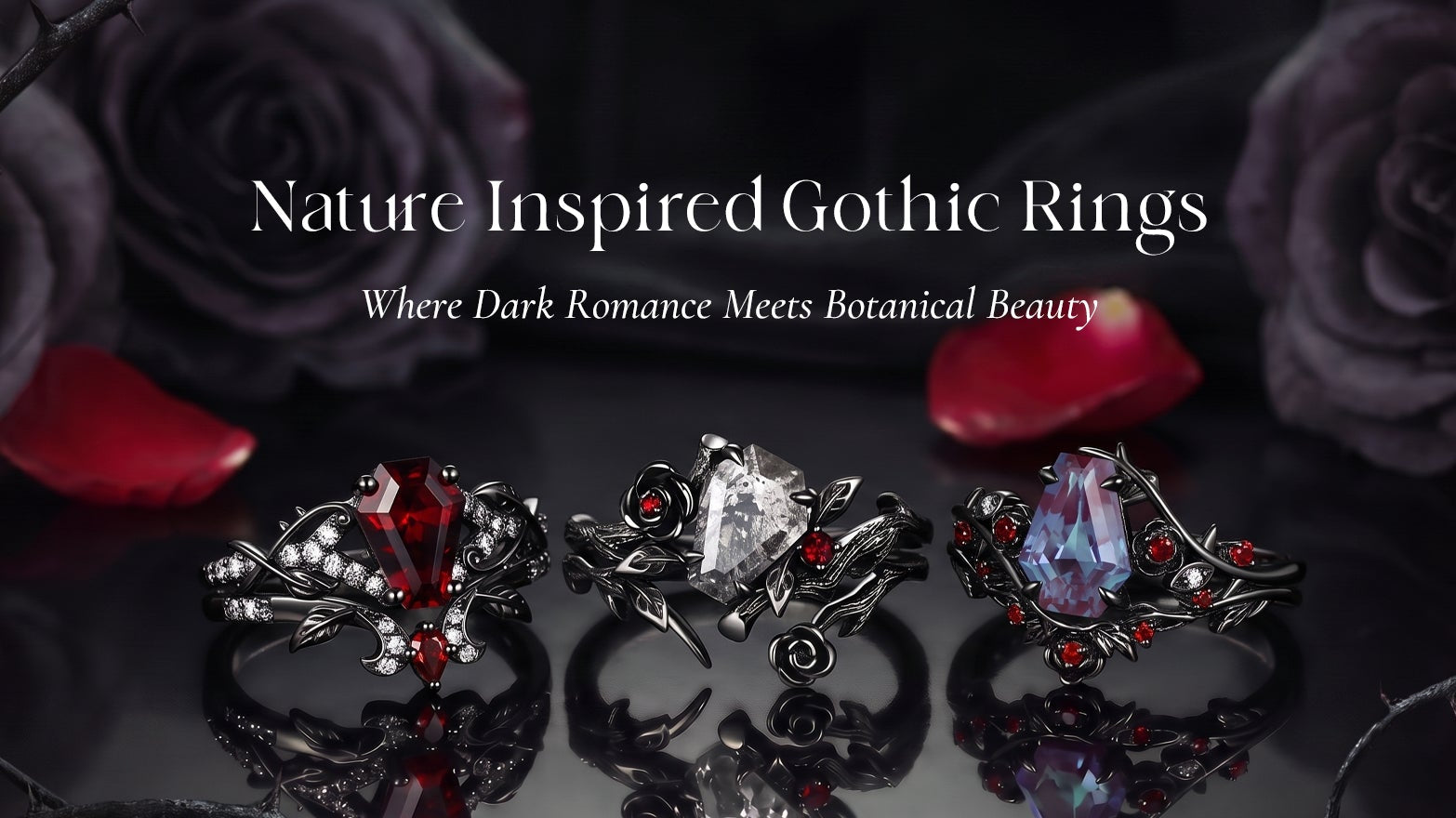 Nature Inspired Gothic Rings: Where Dark Romance Meets Botanical Beauty