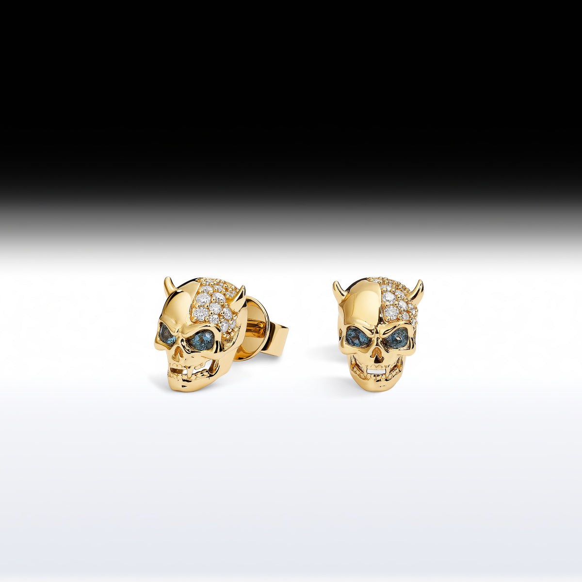 'Devil Skull' - Memento Mori Skull Birthstone Earring