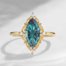 Fantasy Cut Alexandrite Marquise Vintage Inspired Moissanite Engagement Ring
