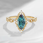 Fantasy Cut Unique Marquise Firework Cut Lab Alexandrite Engagement Ring