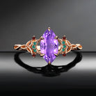 Celtic Moon | Marquise Amethyst Twist Engagement Ring