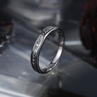 Black Moissanite Full Eternity Wedding Band Promise Ring- Till Death
