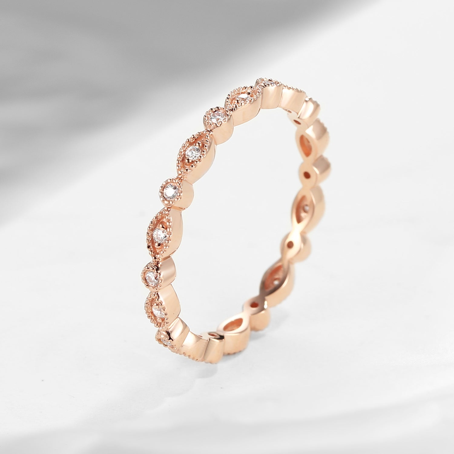 Retro Matching Moissanite Wedding Band