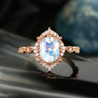 Vingtage Style Oval Moonstone Engagement Ring 1ct