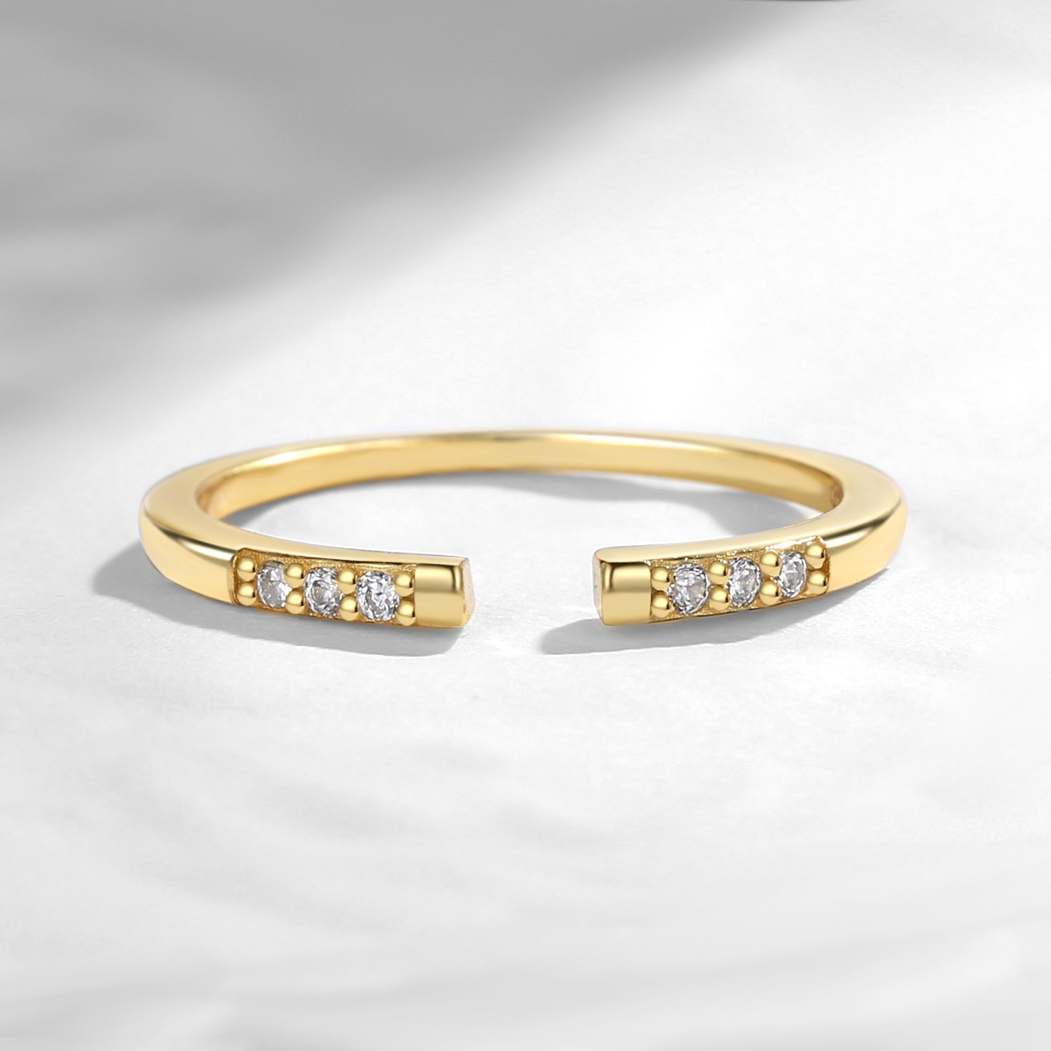 Moissanite Stacking Band Open Ring