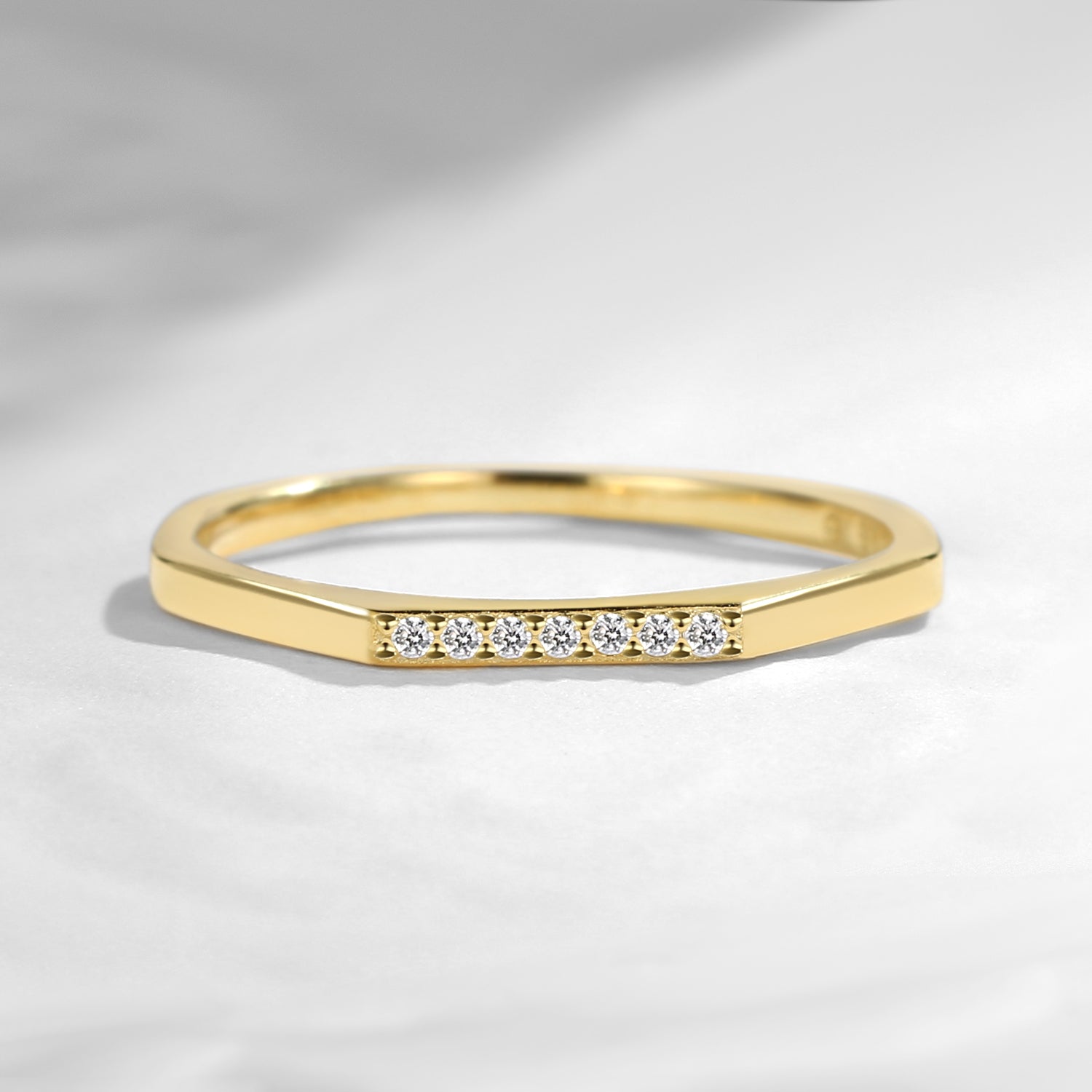 Moissanite Faceted Stacking Ring