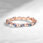Eternity Cluster Alexandrite & Moissanite Stacking Ring