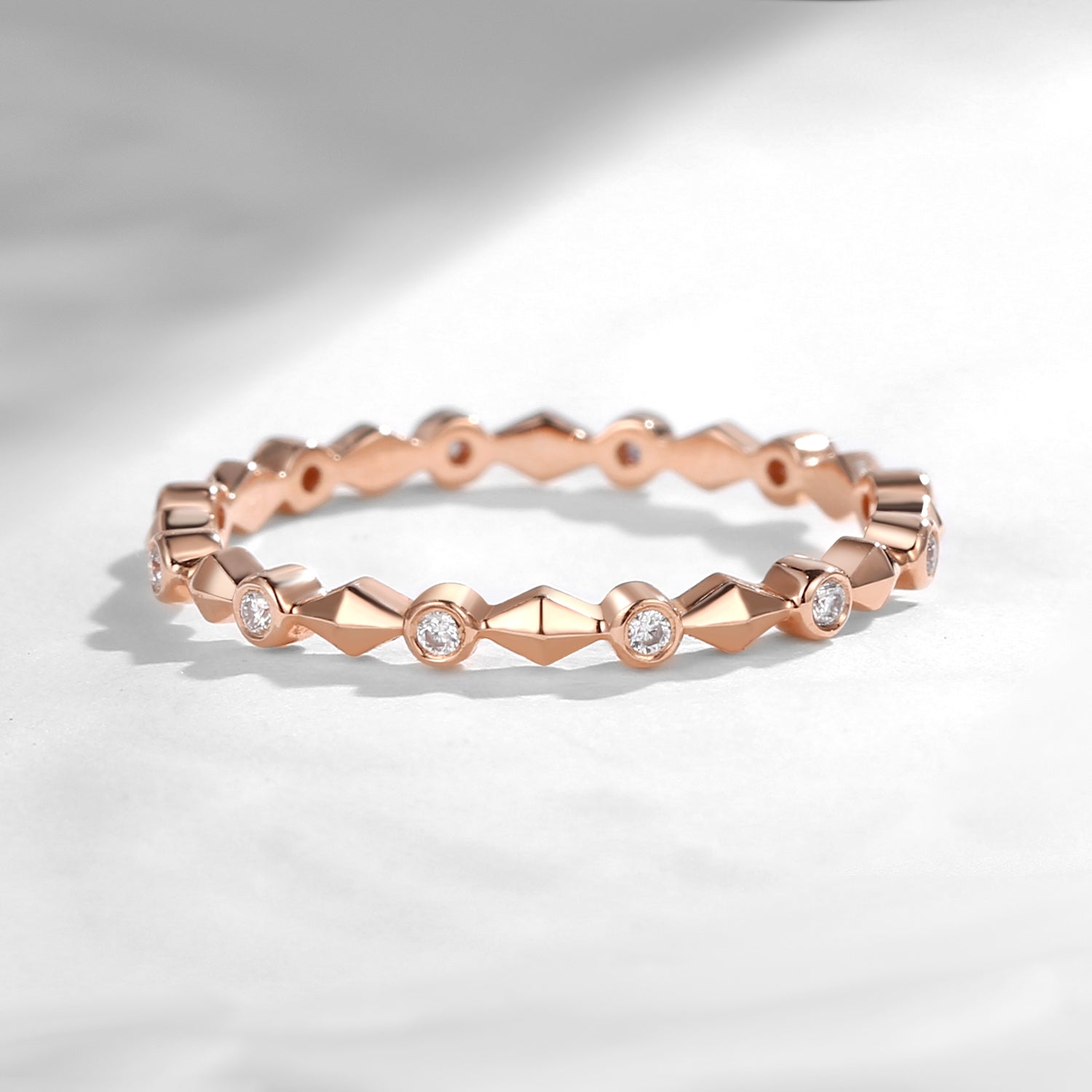 Moissanite Eternity Staccato Stacking Ring