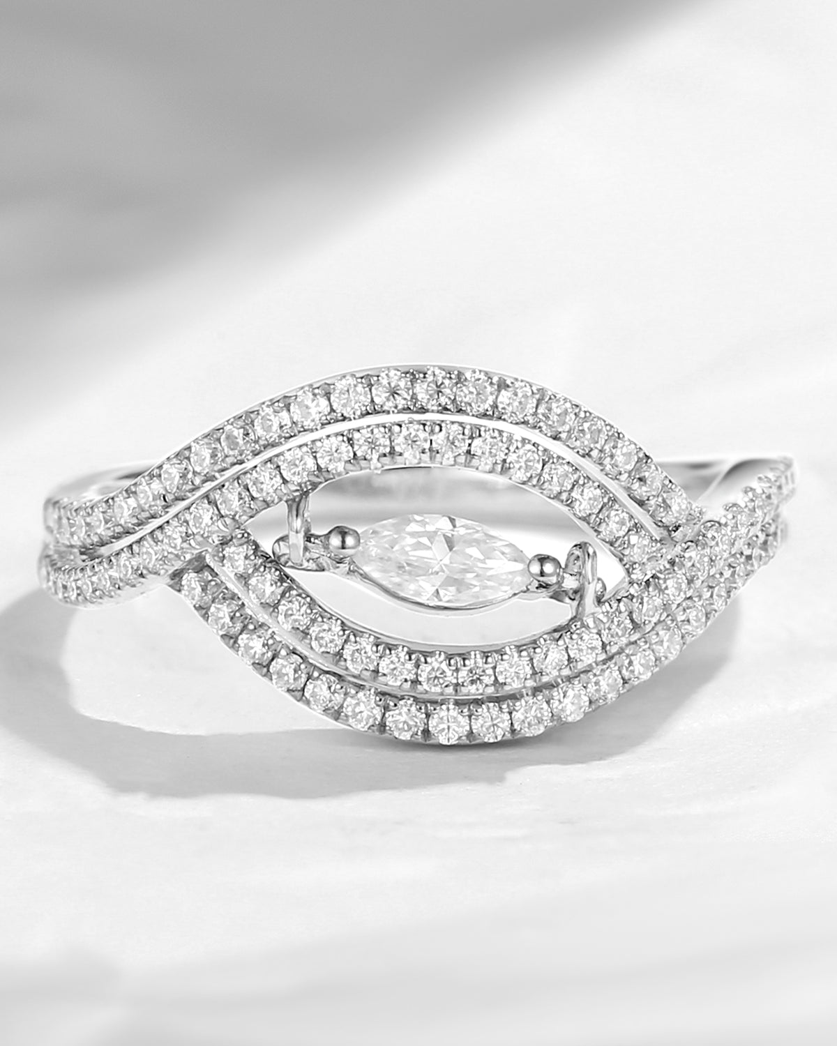 Unique Moissanite Eye Inspired Engagement Ring