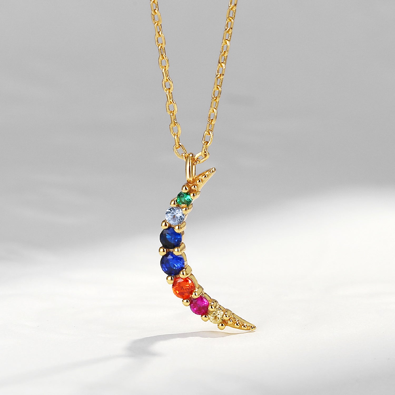Natural Rainbow Sapphire 'Rainbow Moonlight' Necklace