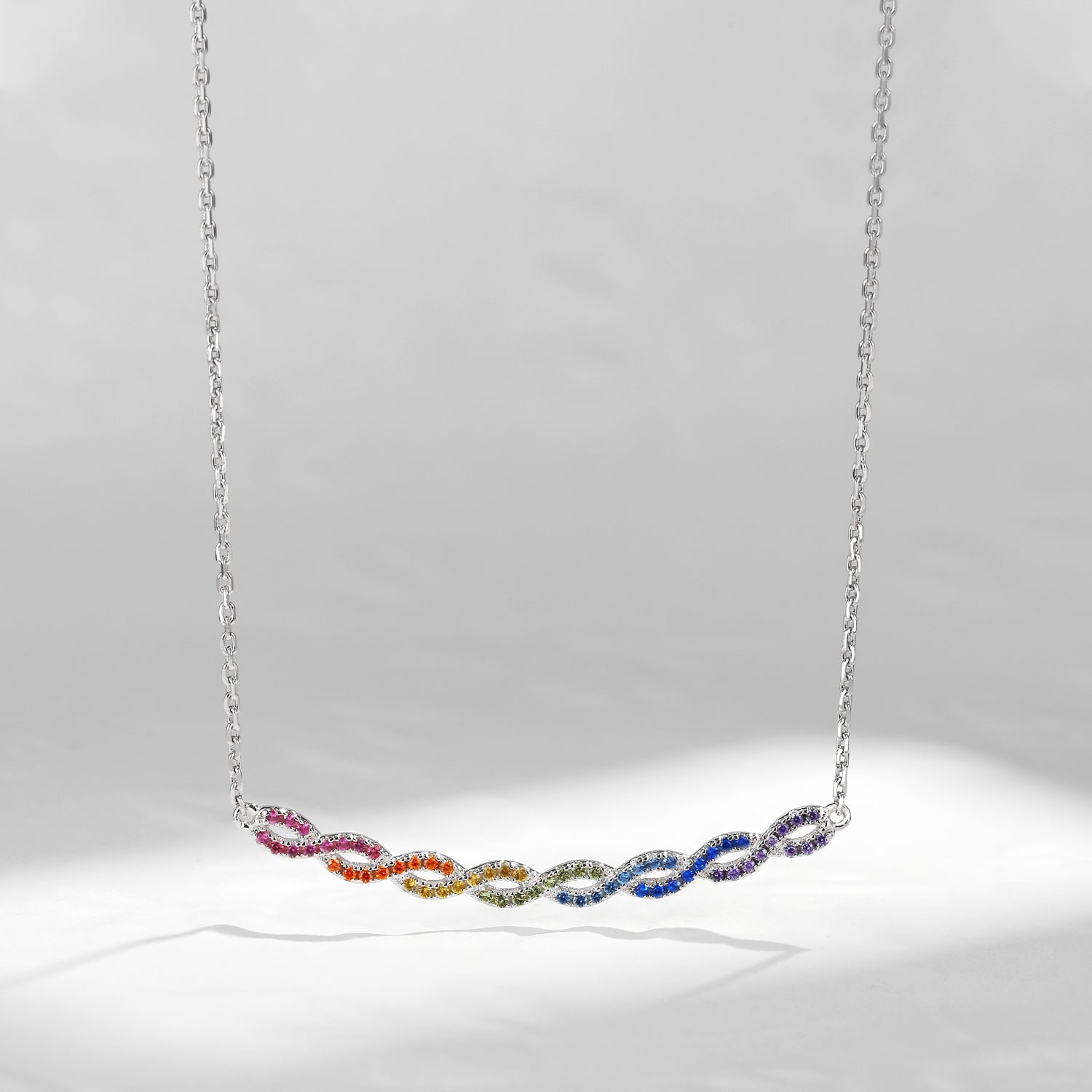Natural Rainbow Sapphire 'Rainbow Till Infinity' Necklace