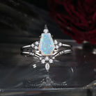 Unique Coffin Opal Black Gold Engagement Star Ring Set 2pcs - Coffin Kite