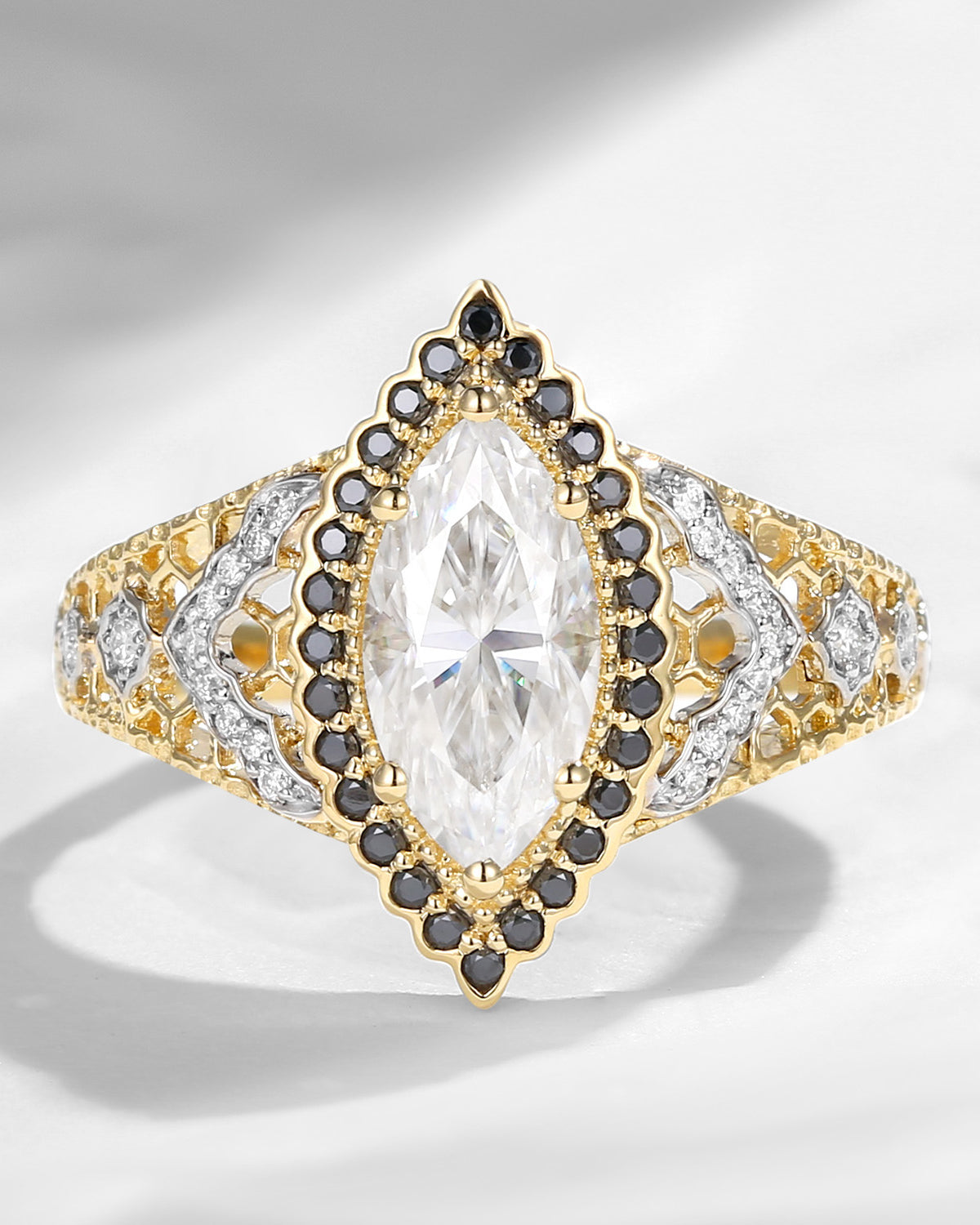 Marquise Two-Tone Engagement Ring