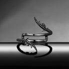 Nature Inspired Black Moissanite 'Thorns & Roses' Cage Ring