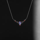 Nature Inspired 'Thorns & Roses' Coffin Cut Lab Alexandrite Gothic Halloween Necklace