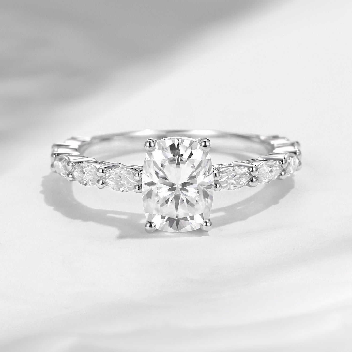 Cushion Cut Moissanite Classic Ring