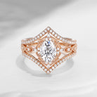 Oval Moissanite Ring Bridal Set
