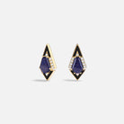 Unique Coffin Kite Cut Blue Sandstone Onyx Earrings