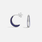 Blue Sandstone Moissanite Moon Earrings