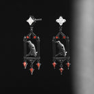 Unique Gothic Style Black Crow Inspired Moissanite Earrings Halloween Jewelry Gift