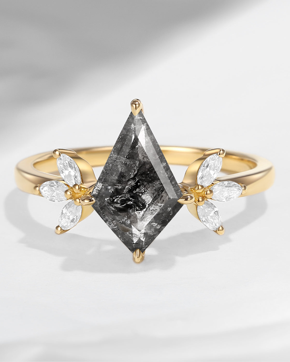 Unique Kite Cut Herkimer Diamond Butterfly Engagement Ring