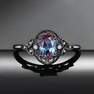 Vintage Filigree Oval Cut Lab Alexandrite Celtic Engagement Ring