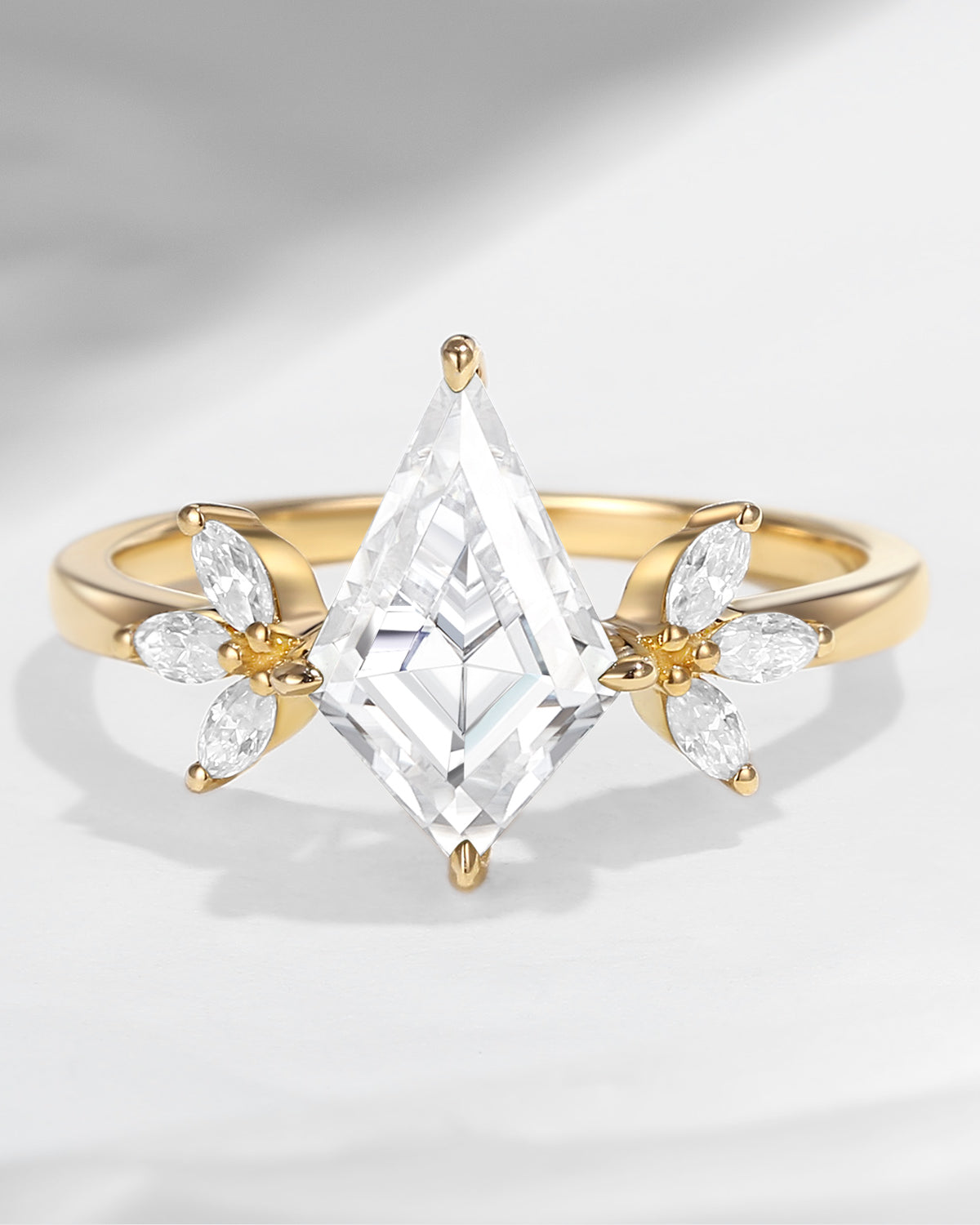 Unique Kite Shaped Moissanite Butterfly Engagement Ring