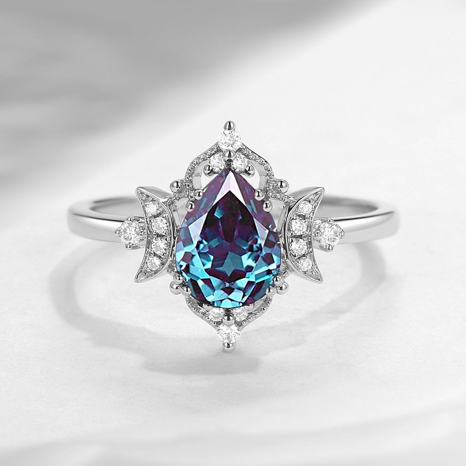 Crescent Moon | Alexandrite Engagement Ring Mystic moon