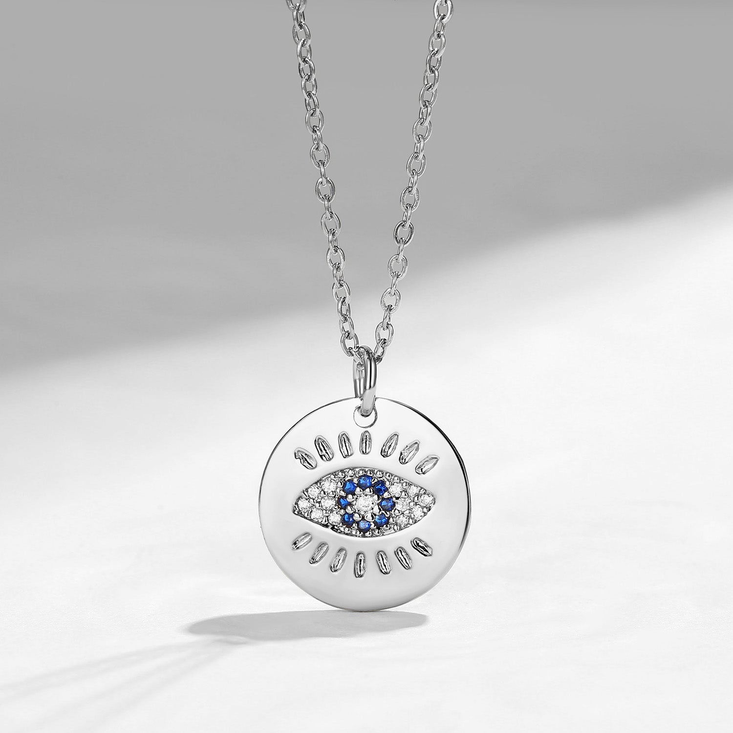 Moissanite & Sapphire 'True Blue' Eye Necklace