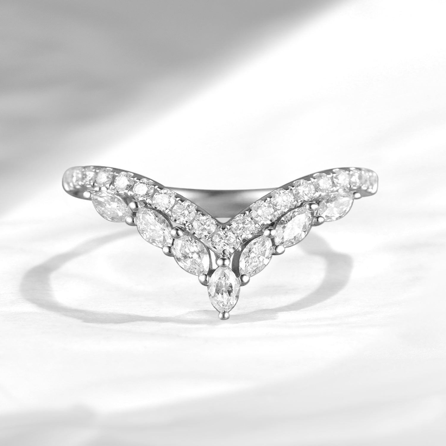 Guardian Angel Wing Cluster Wedding Band