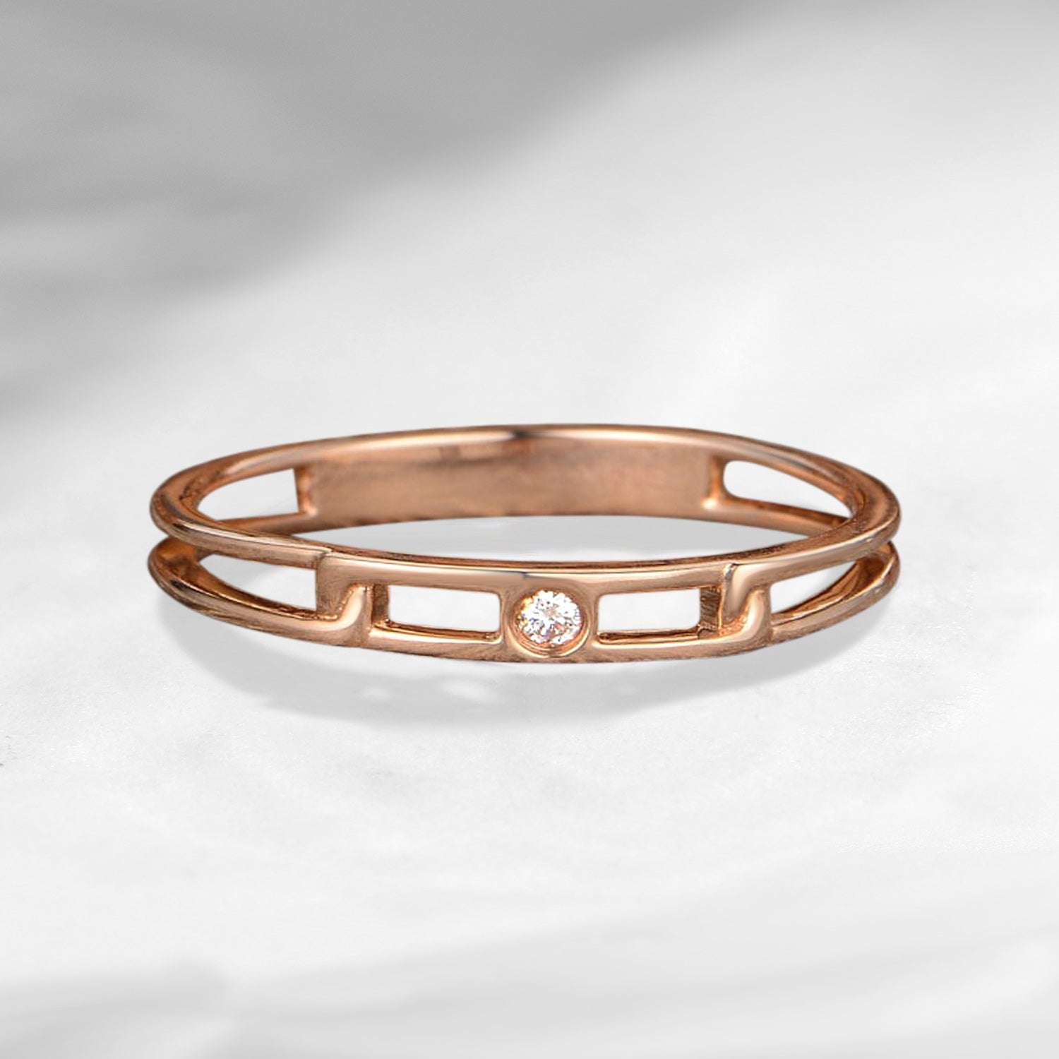 Moissanite Wedding Band Love Knot Ring