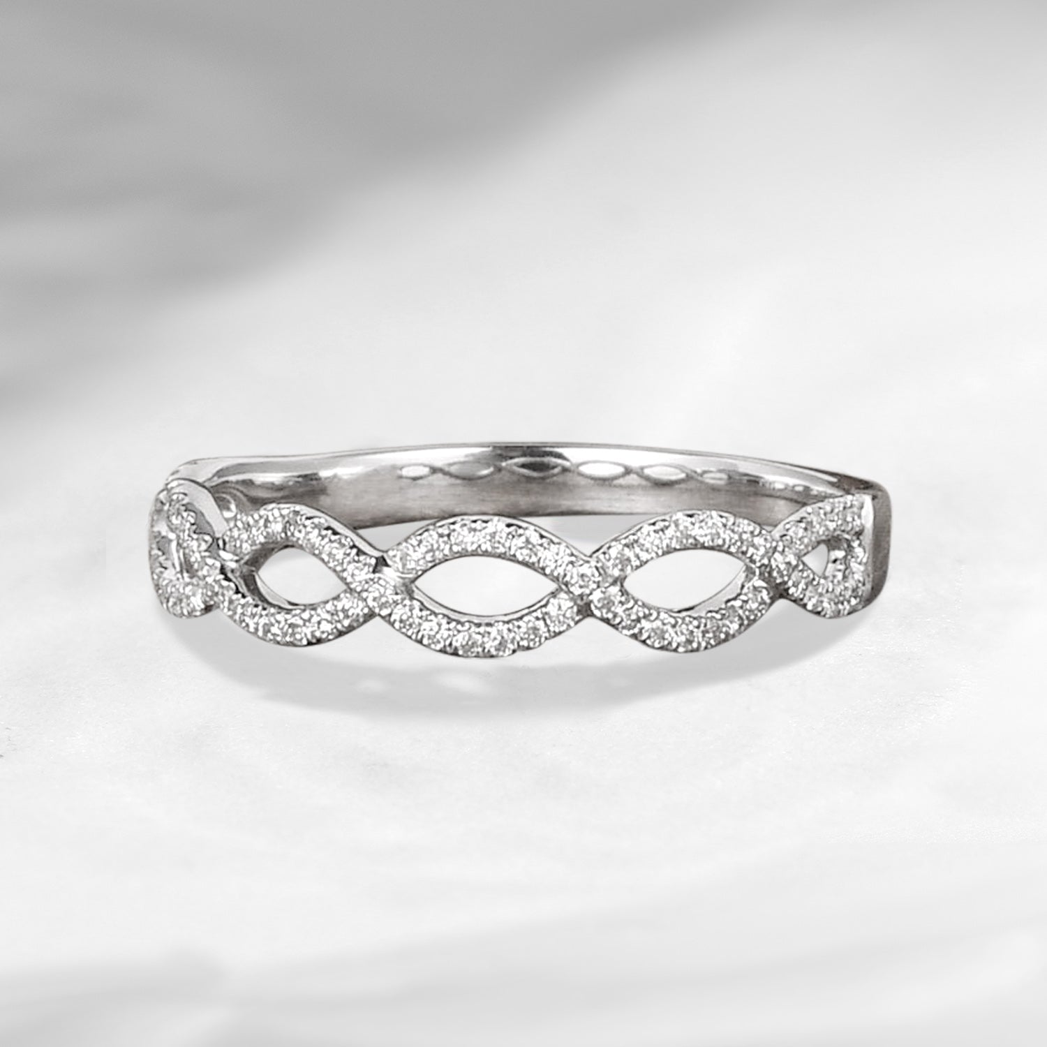 Eternity Twisted Moissanite Wedding Band