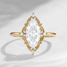2.5ct 18K Marquise Vintage Inspired Moissanite Engagement Ring
