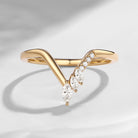 Art Deco Marquise Curved Women Wedding Band