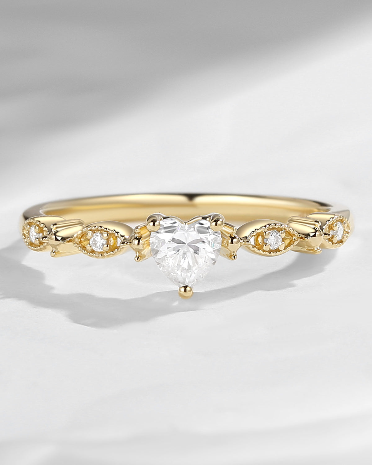 Dainty Heart Shaped Moissanite Classic Promise Ring