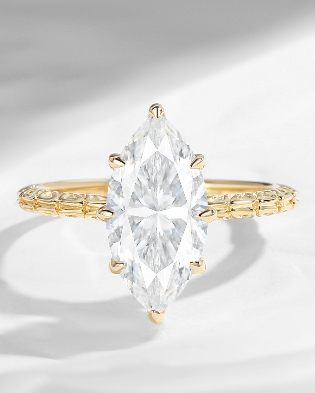 2ct Unique Marquise Moissanite Engagement Ring
