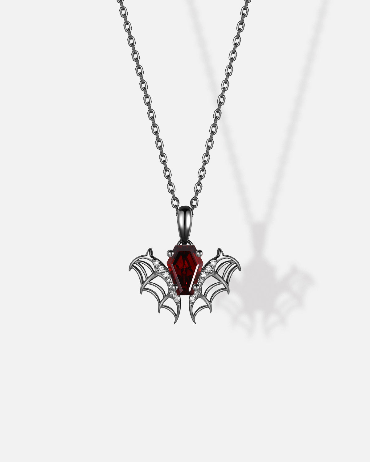 Unique Garnet Coffin Cut Gothic Style Necklace - Fly To Love