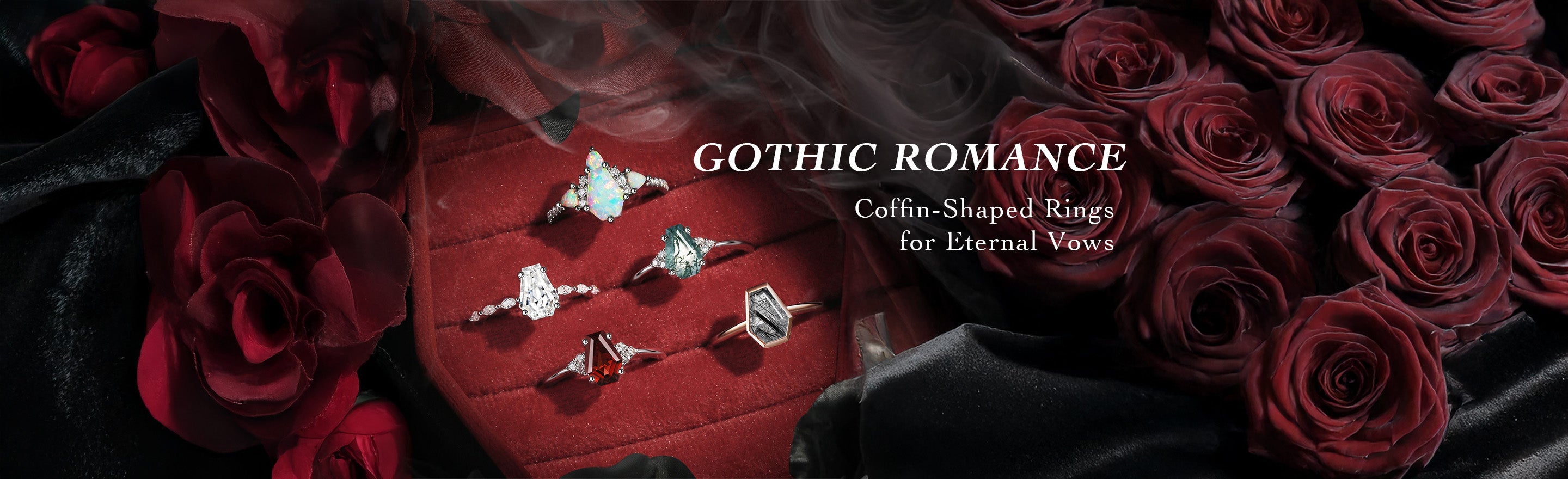 Gothic Romance: Coffin-Shaped Rings for Eternal Vows