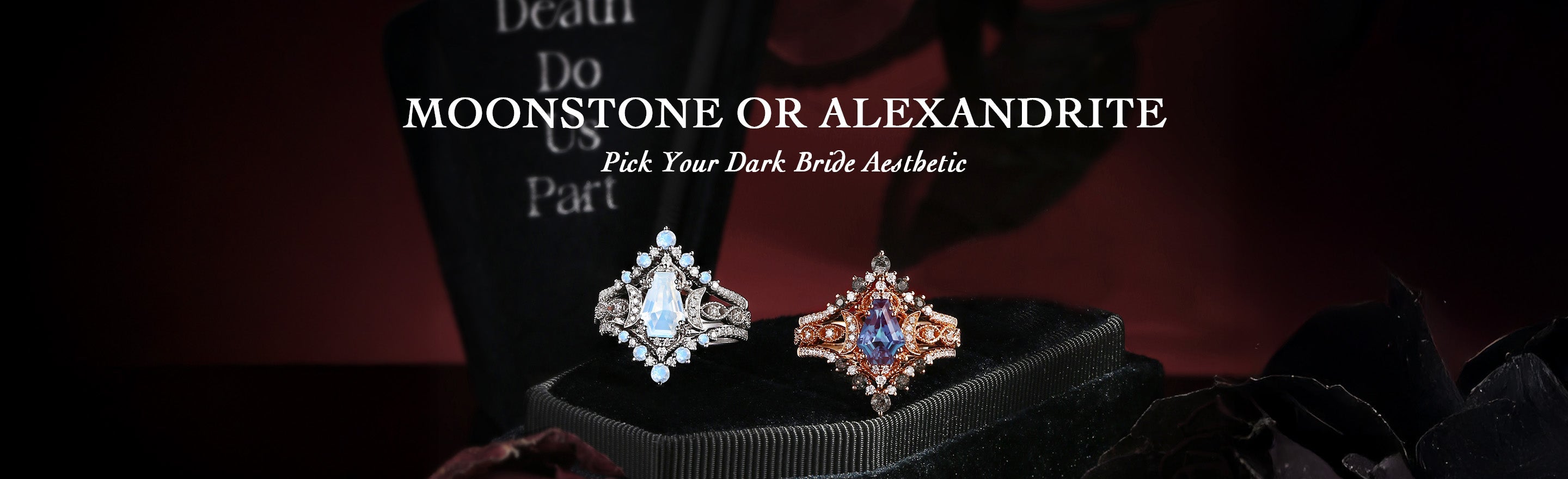 Moonstone or Alexandrite? Pick Your Dark Bride Aesthetic