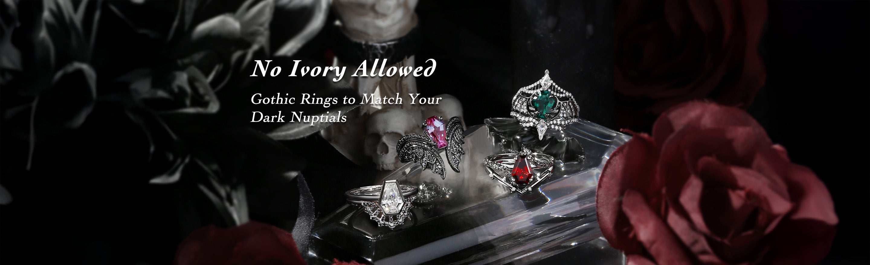 No Ivory Allowed: Gothic Rings to Match Your Dark Nuptials