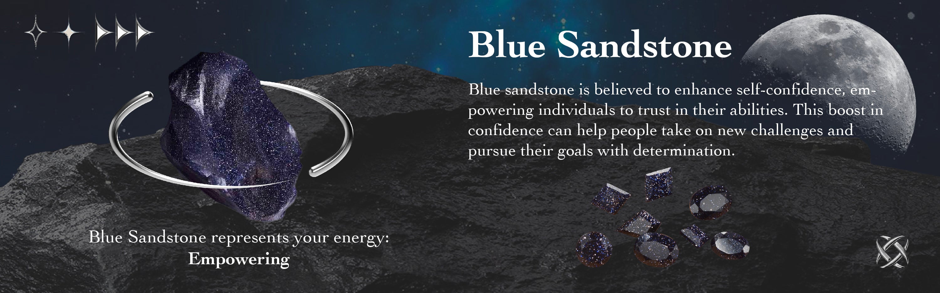 Blue Sandstone Rings: Capture the Magic of a Starry Night Sky