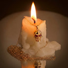 'Angry Skull' - Memento Mori Skull Birthstone Necklace
