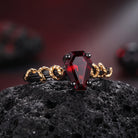 Serpent's Embrace - Gothic Coffin Cut Garnet Two-Tone Engagement Ring with Twisted Snake Detailing