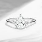 Pear Cut Classic Cluster Lab Diamond Engagement Ring