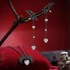 Gothic Bat Inspired Heart Moissanite Black Gold Jewelry Set - Bat Jewelry Box