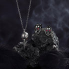 Unique Gothic Style Animal Inspired Red & Black Gold Jewelry - 'Dark Crow' Jewelry Box