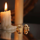 'Angry Skull' - Memento Mori Skull Birthstone Earring